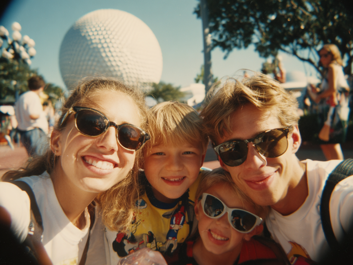 90s style photo at epcot