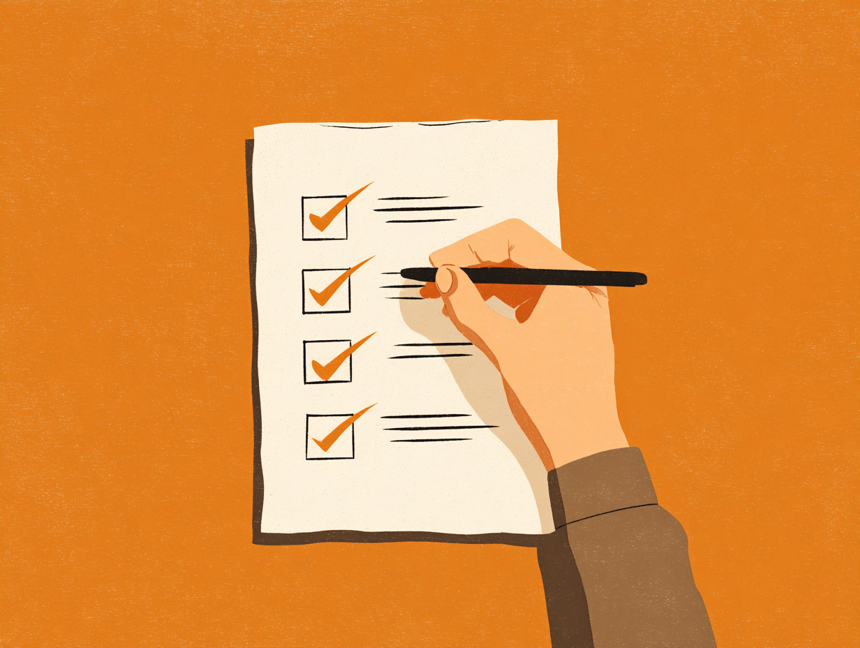 cartoon of a checklist