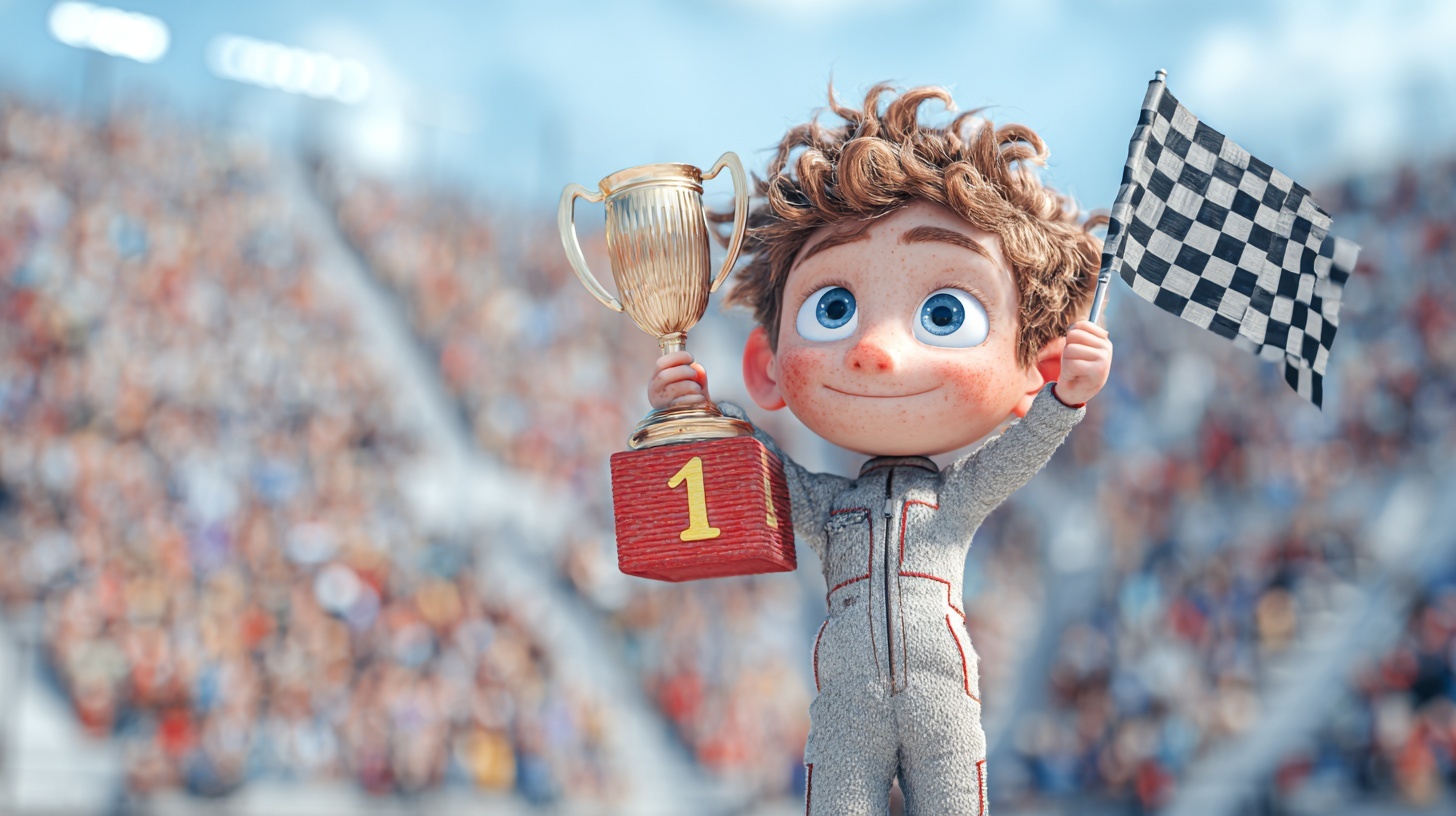 child on podium winning first place dvc