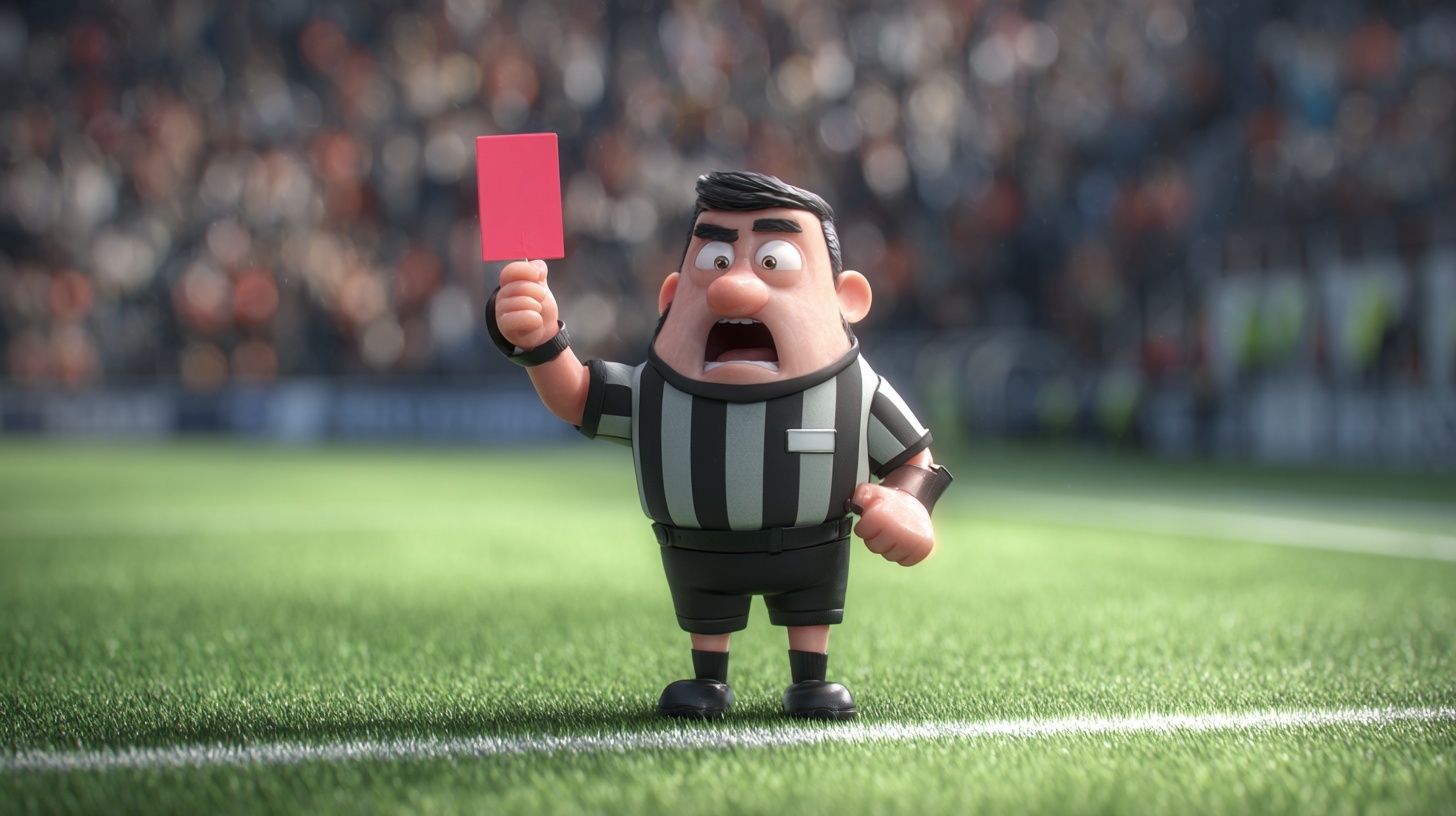 referee pulling a red card. dvc