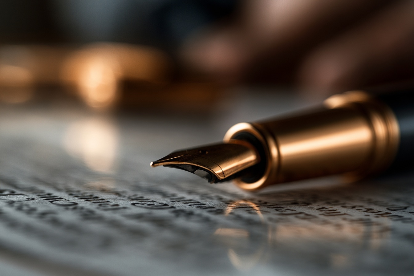close up photo of a contract and pen